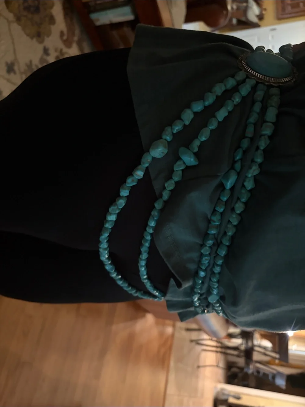 Turquoise Multi-Strand Stone Necklace - Blue